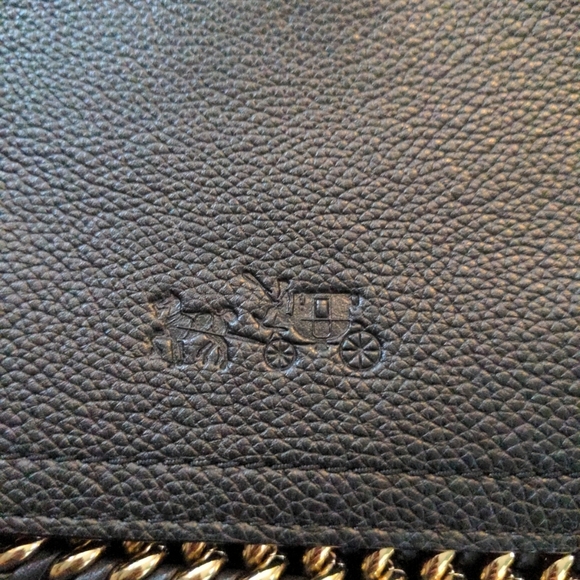 Coach Edie 31 Shoulder Bag Black Leather and Gold Chain Dust Bag Luxury Like New - Picture 9 of 14